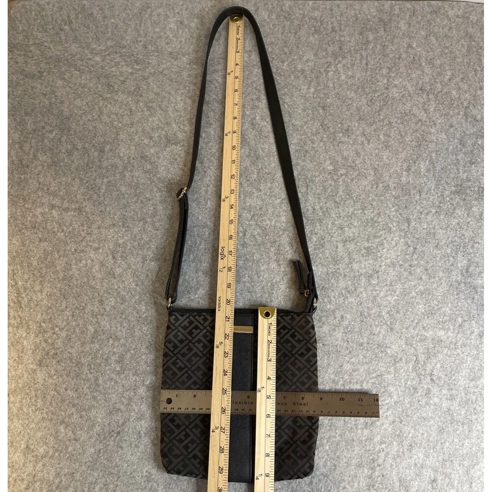 TOMMY HILFIGER Julia Crossbody Bag Monogram Jacquard Signature Stripe Purse